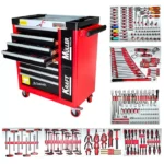 SERVANTE D'ATELIER KRAFTMULLER KM-9/7 ROUGE 296 OUTILS