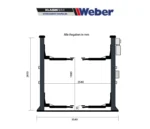 Pont élévateur à 2 colonnes Weber Série Klassik QSD-4000A avec ancrage et huile inclus – Image 3